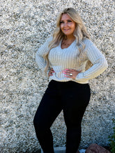 Load image into Gallery viewer, V Neck Ribbed Long Sleeve
