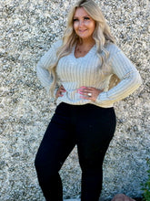 Load image into Gallery viewer, V Neck Ribbed Long Sleeve