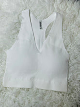 Load image into Gallery viewer, Ribbed Cropped Racerback Bra Top