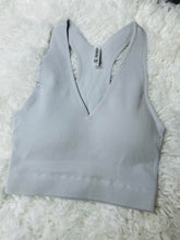 Load image into Gallery viewer, Ribbed Cropped Racerback Bra Top