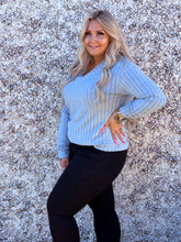 Load image into Gallery viewer, V Neck Ribbed Long Sleeve