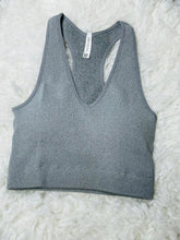 Load image into Gallery viewer, Ribbed Cropped Racerback Bra Top