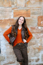 Load image into Gallery viewer, V-Neck Ribbed Long Sleeve Top