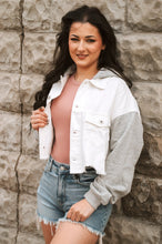 Load image into Gallery viewer, Button Closure Denim Hooded Jacket
