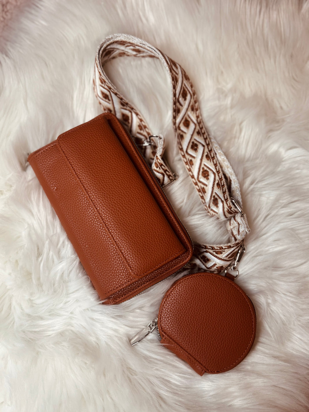 Vegan Leather Crossbody Duo Leather Handbag