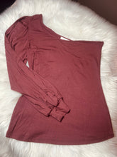 Load image into Gallery viewer, Wine One Shoulder Long Sleeve
