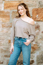 Load image into Gallery viewer, Off The Shoulder Crop Sweatshirt
