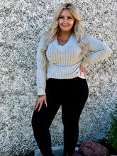 Load image into Gallery viewer, V Neck Ribbed Long Sleeve
