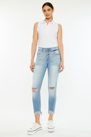 KanCan High Rise Button Fly Ankle Skinny Jean Tamera