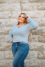 Load image into Gallery viewer, V Neck Ribbed Long Sleeve

