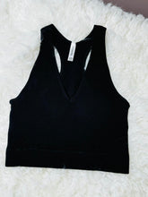 Load image into Gallery viewer, Ribbed Cropped Racerback Bra Top
