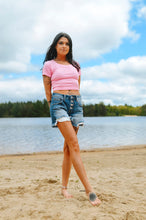 Load image into Gallery viewer, Capped Sleeve Crop Top
