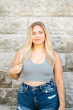 Load image into Gallery viewer, Ribbed Cropped Racerback Bra Top
