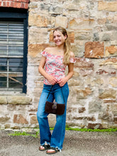 Load image into Gallery viewer, Retro Floral Ruffle Trim Square Neck Top
