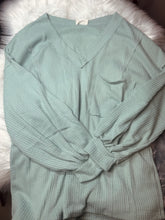 Load image into Gallery viewer, Waffle V Neck Long Sleeve Top
