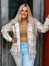 Load image into Gallery viewer, Plaid Oversized Shacket W/ Removable Hood
