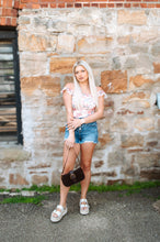 Load image into Gallery viewer, Retro Floral Ruffle Trim Square Neck Top
