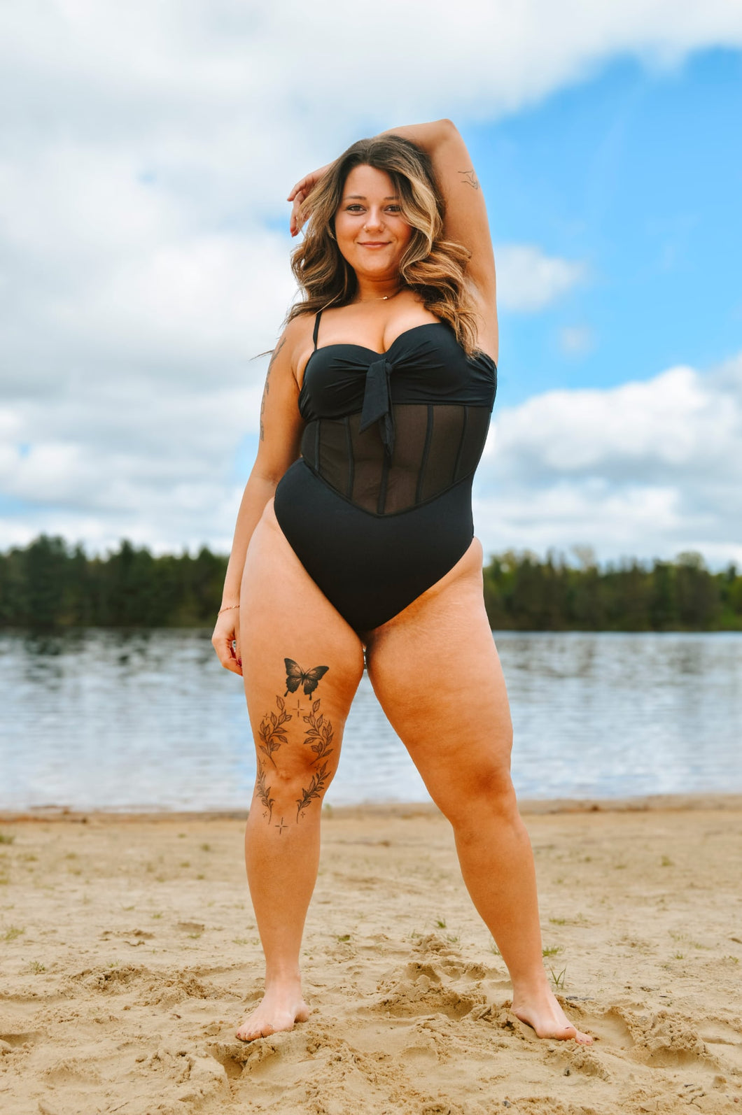 One Piece Tie Front Swimsuit Natalie
