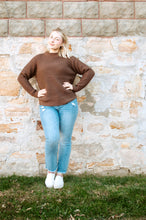 Load image into Gallery viewer, Brown Waffle Knit Sweater
