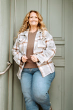 Load image into Gallery viewer, Grey Plaid Button Down Shacket
