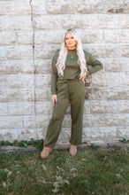 Load image into Gallery viewer, Mock Neck Wide Leg Drawstring Set
