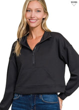 Load image into Gallery viewer, Athletic Thin 1/2 Zip Scuba Sweatshirt
