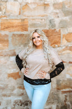 Load image into Gallery viewer, Solid Lace Patch Work Long Sleeve Top
