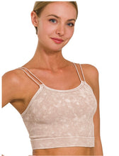 Load image into Gallery viewer, Washed Ribbed Seamless Double Strap Brami
