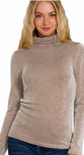 Load image into Gallery viewer, Grey Striped Turtle Neck Top
