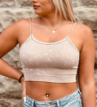 Load image into Gallery viewer, Washed Ribbed Seamless Double Strap Brami
