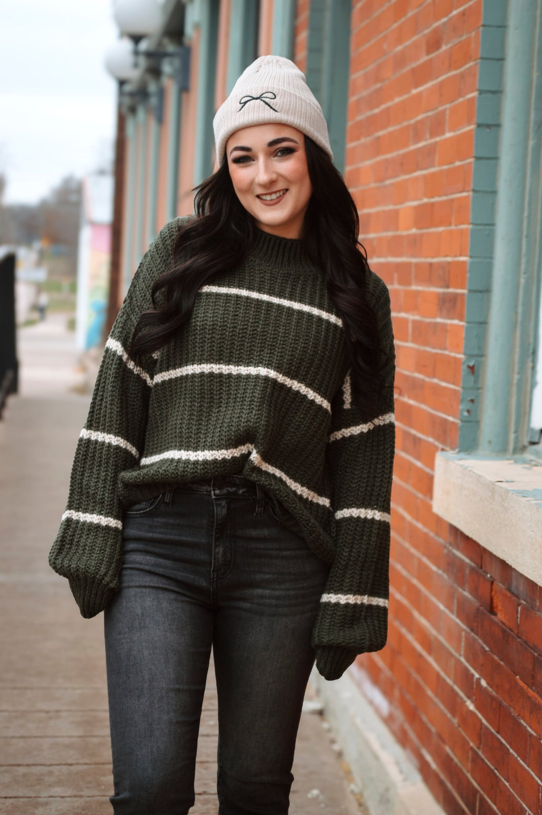 Green Stripe Sweater