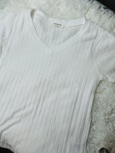 Load image into Gallery viewer, Ribbed Short Sleeve V Neck T Shirt

