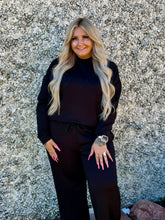 Load image into Gallery viewer, Mock Neck Wide Leg Drawstring Set
