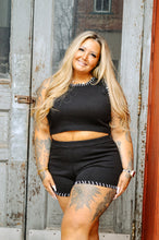 Load image into Gallery viewer, 2 Piece Short Set W/ White Stitching
