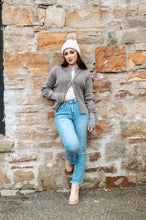 Load image into Gallery viewer, 2 Tone Zip Up Sweater
