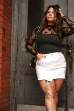 Load image into Gallery viewer, White Asymmetrical Denim Skirt

