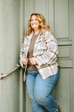Load image into Gallery viewer, Grey Plaid Button Down Shacket
