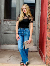 Load image into Gallery viewer, Floral Lace Mesh Short Sleeve Top
