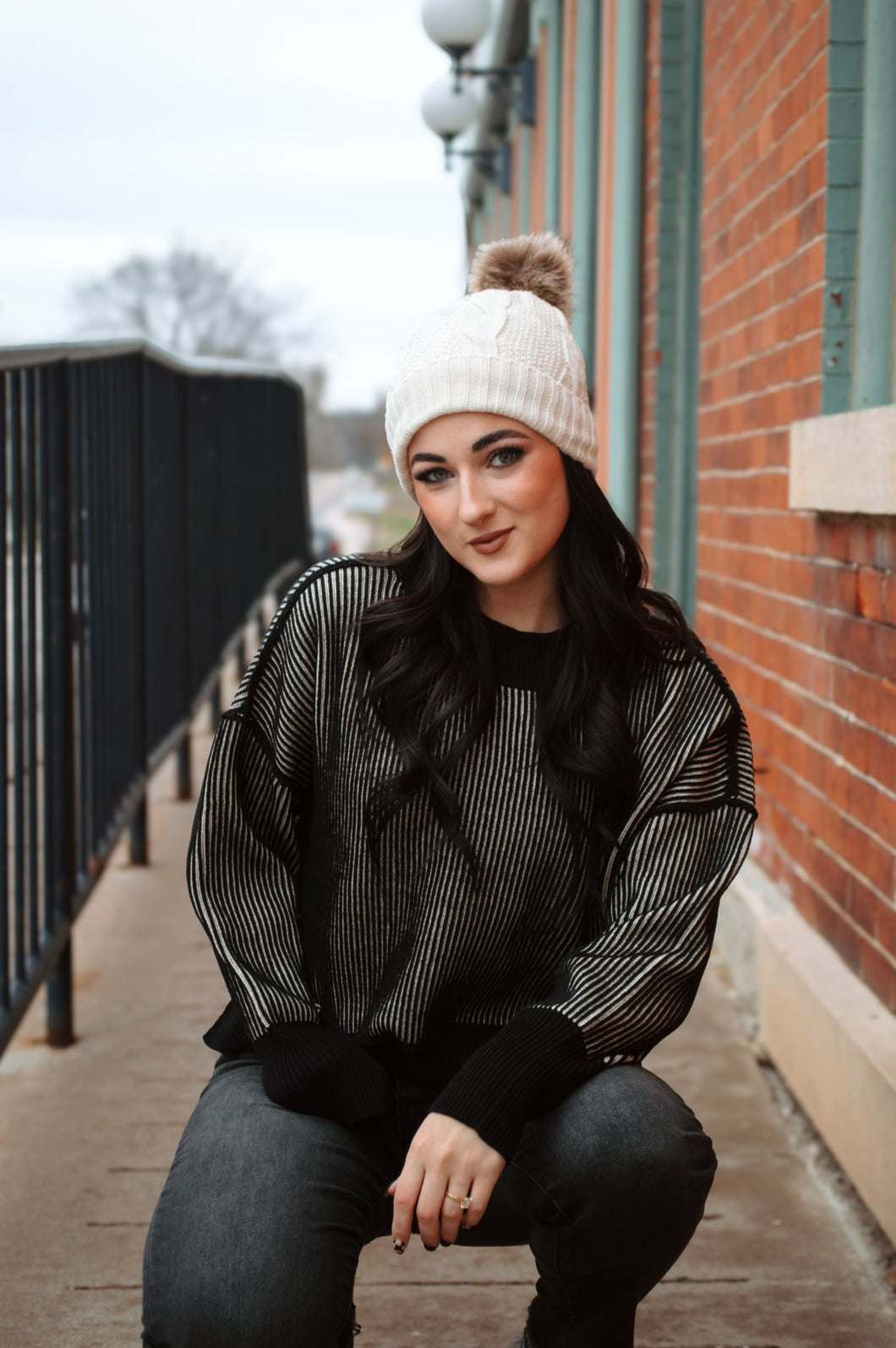 Exposed Seam 2 Tone Sweater