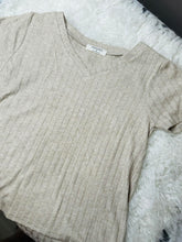 Load image into Gallery viewer, Ribbed Short Sleeve V Neck T Shirt
