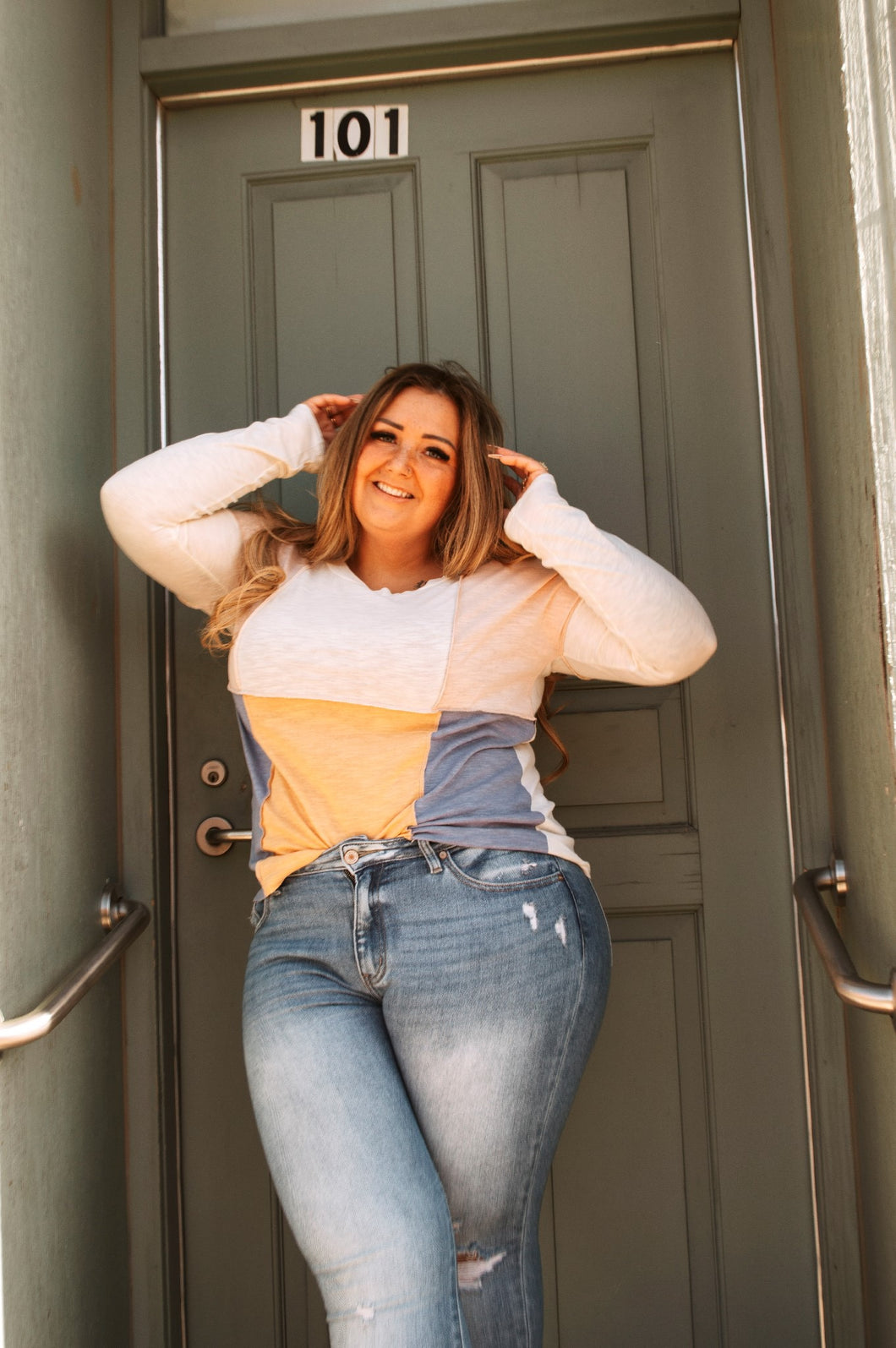 Color Block Long Sleeve Shirt