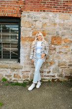 Load image into Gallery viewer, Grey Plaid Button Down Shacket

