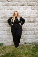 Load image into Gallery viewer, Mock Neck Wide Leg Drawstring Set
