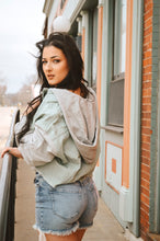 Load image into Gallery viewer, Button Closure Denim Hooded Jacket
