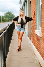 Load image into Gallery viewer, Bat Wing Cropped Casual Chiffon Top
