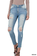 Load image into Gallery viewer, Zenana Medium Wash Distressed Skinny Jean Deven
