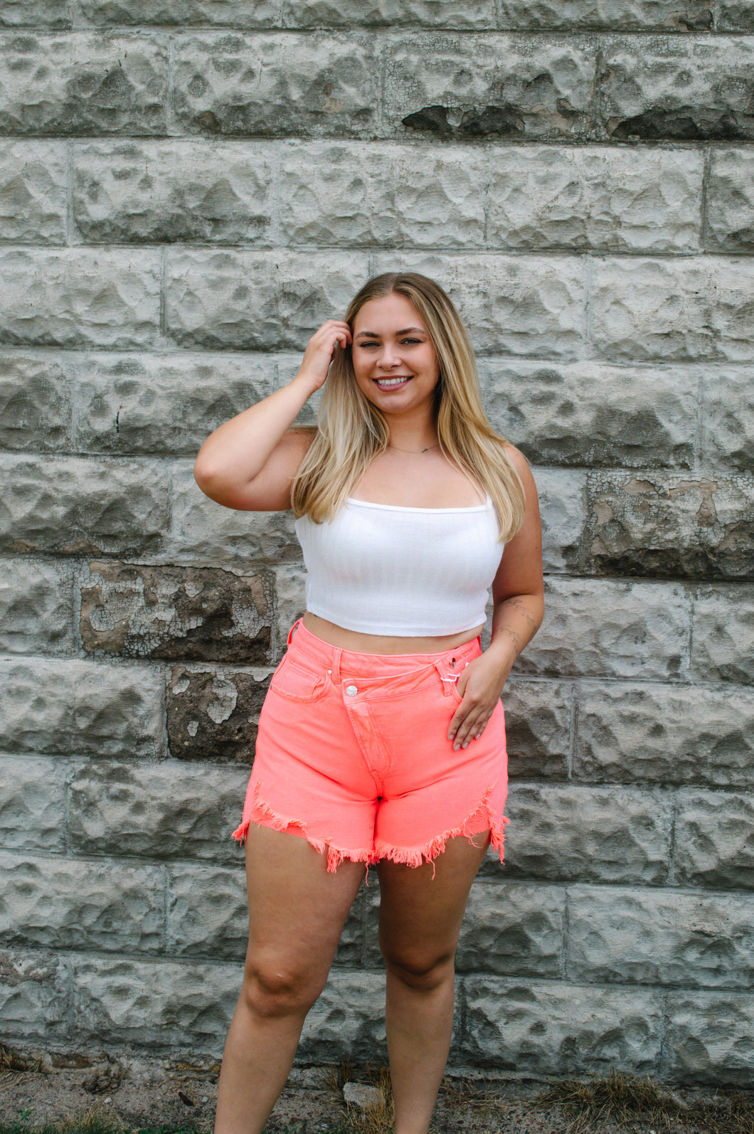 Ribbed Square Neck Cropped Tank