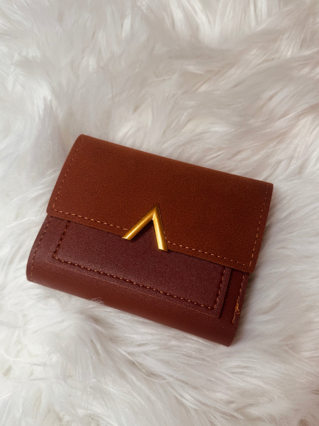 Gold Accent Tri Fold Wallet