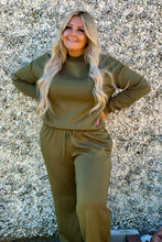 Load image into Gallery viewer, Mock Neck Wide Leg Drawstring Set
