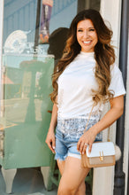 Load image into Gallery viewer, Lace Hem Short Sleeve Patch Work Top
